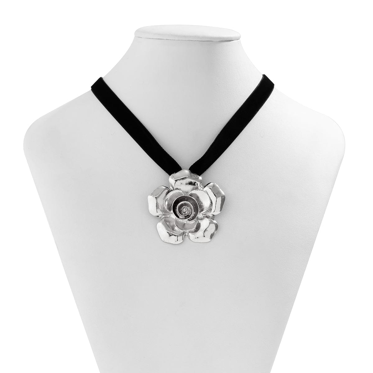 Chic Flower Velvet Fabric Choker Necklace - ArtGalleryZen