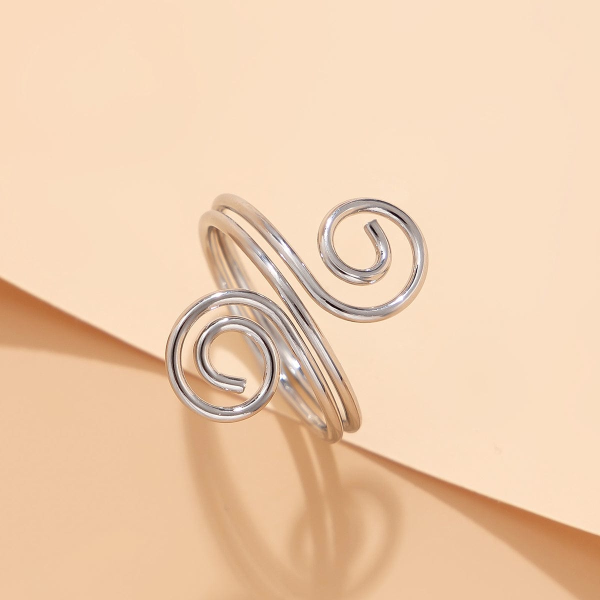 Chic Geometric Duo Spiral Ring - ArtGalleryZen