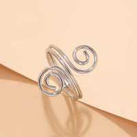 Thumbnail for Chic Geometric Duo Spiral Ring - ArtGalleryZen