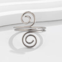 Thumbnail for Chic Geometric Duo Spiral Ring - ArtGalleryZen