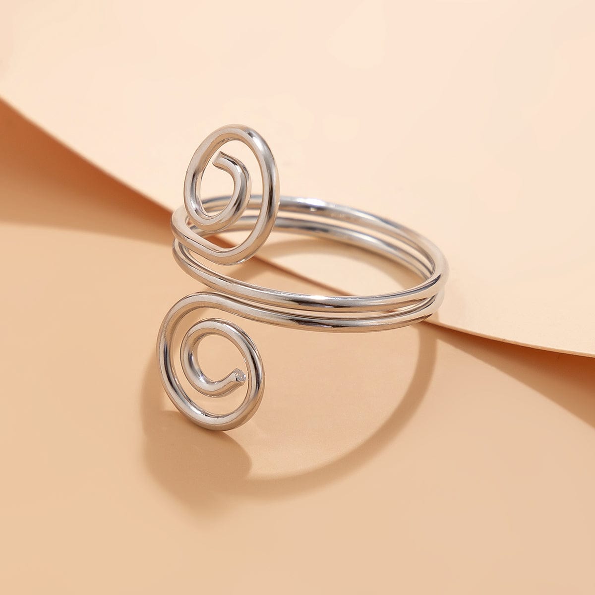 Chic Geometric Duo Spiral Ring