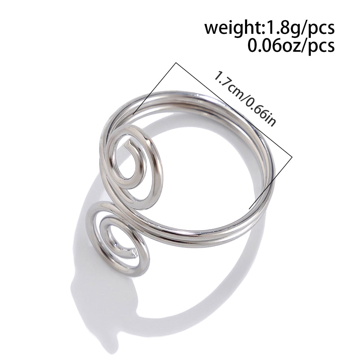 Chic Geometric Duo Spiral Ring