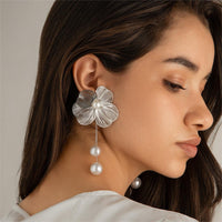 Thumbnail for Chic Geometric Floral Pearl Dangle Earrings