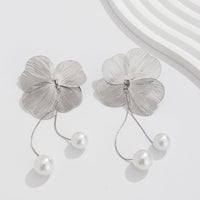 Thumbnail for Chic Geometric Floral Pearl Dangle Earrings