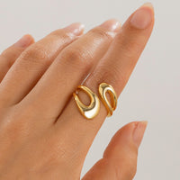 Thumbnail for Chic Geometric Gold Silver Tone Hollow Ring