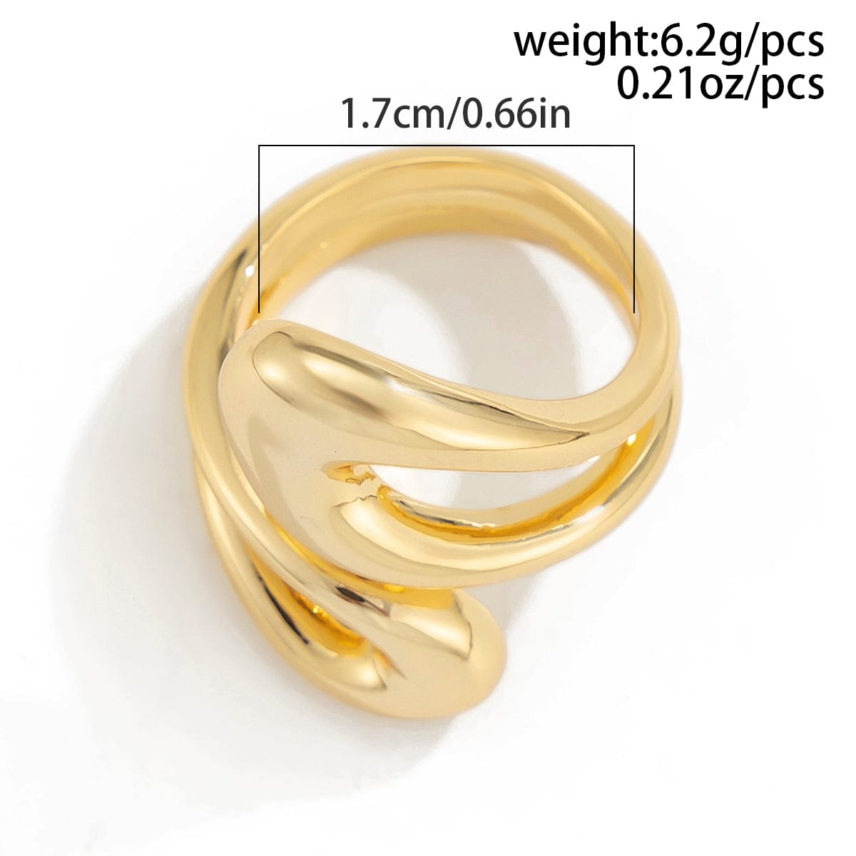 Chic Geometric Gold Silver Tone Hollow Ring