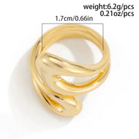 Thumbnail for Chic Geometric Gold Silver Tone Hollow Ring