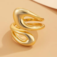 Thumbnail for Chic Geometric Gold Silver Tone Hollow Ring