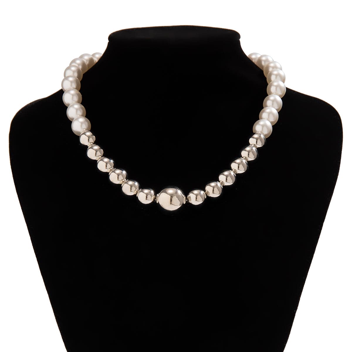 Chic Gold Plated Pearl Chain Choker Necklace - ArtGalleryZen