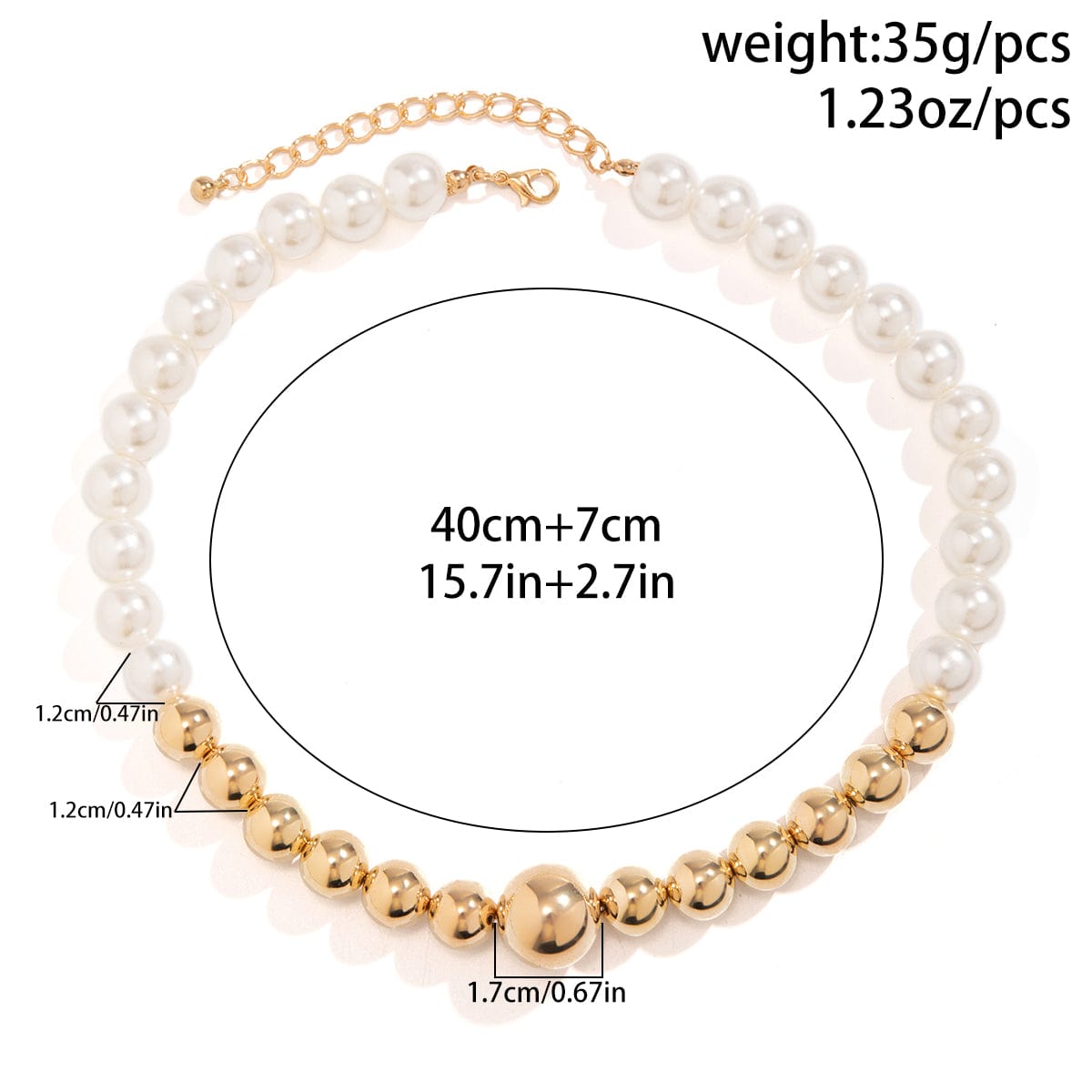 Chic Gold Plated Pearl Chain Choker Necklace - ArtGalleryZen