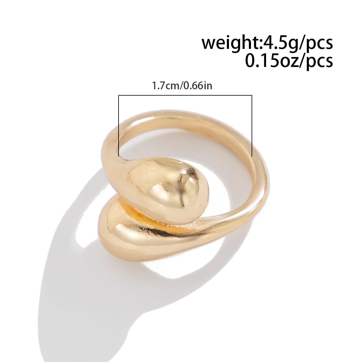 Chic Gold Silver Plated Abstract Waterdrop Ring - ArtGalleryZen