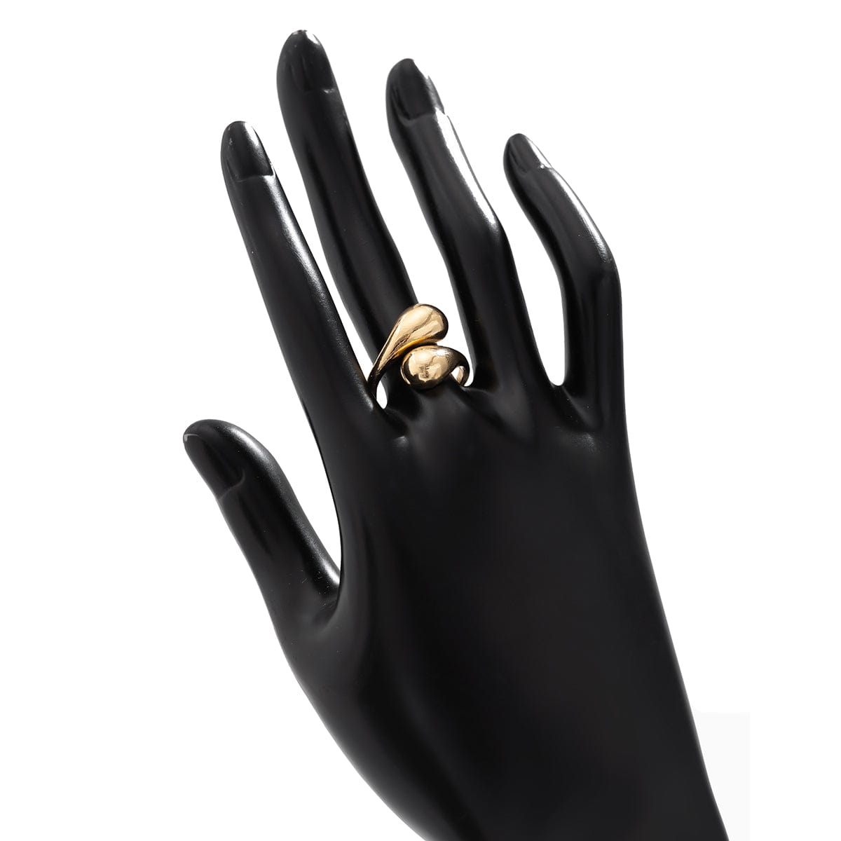 Chic Gold Silver Plated Abstract Waterdrop Ring - ArtGalleryZen