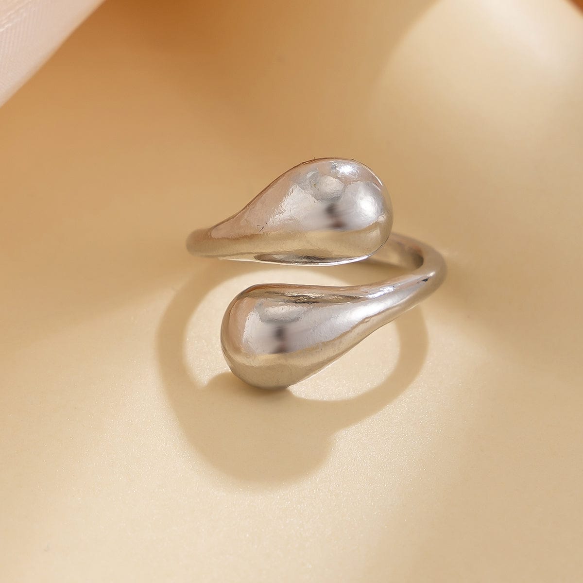 Chic Gold Silver Plated Abstract Waterdrop Ring