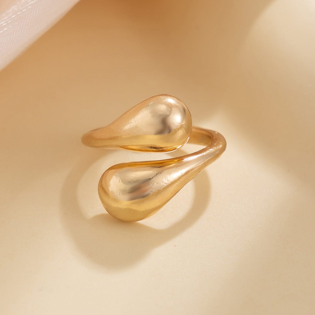 Chic Gold Silver Plated Abstract Waterdrop Ring