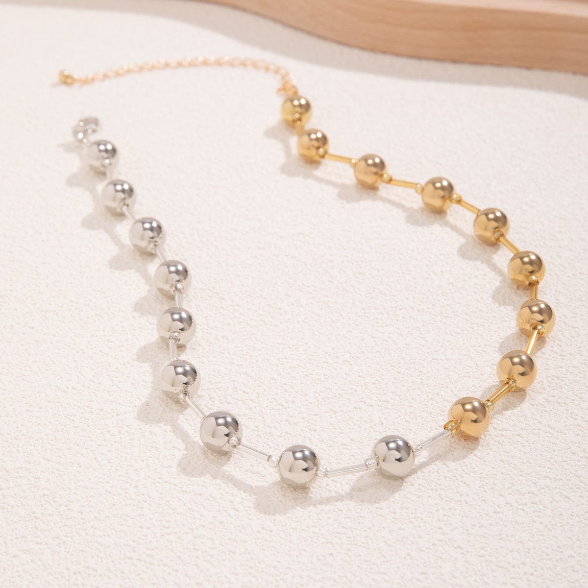 Chic Gold Silver Plated Ball Chain Necklace - ArtGalleryZen