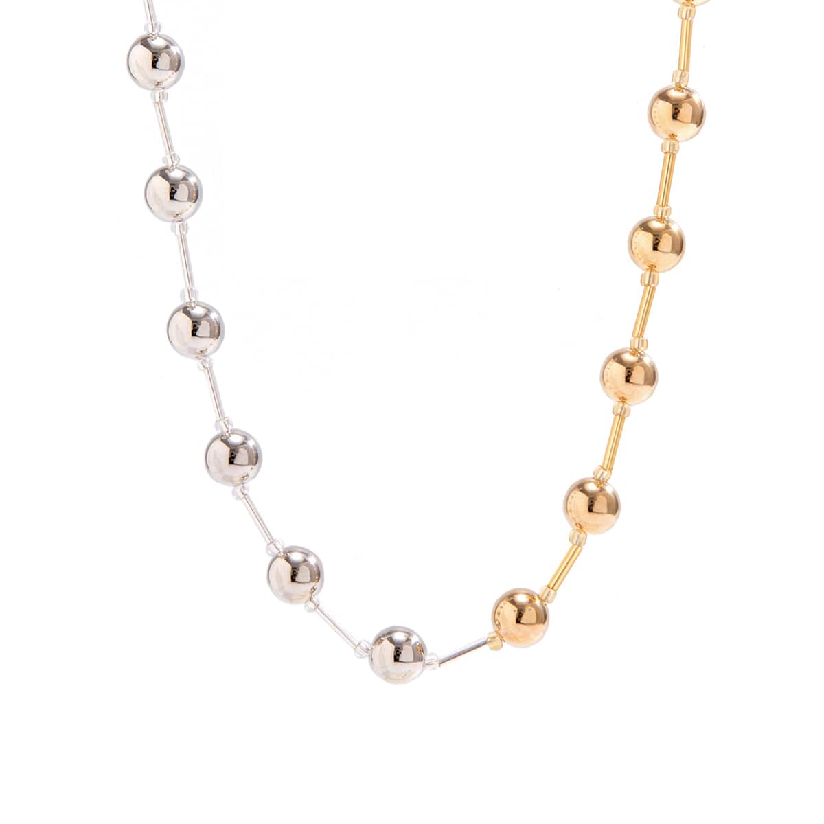 Chic Gold Silver Plated Ball Chain Necklace - ArtGalleryZen