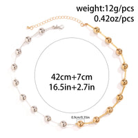 Thumbnail for Chic Gold Silver Plated Ball Chain Necklace - ArtGalleryZen