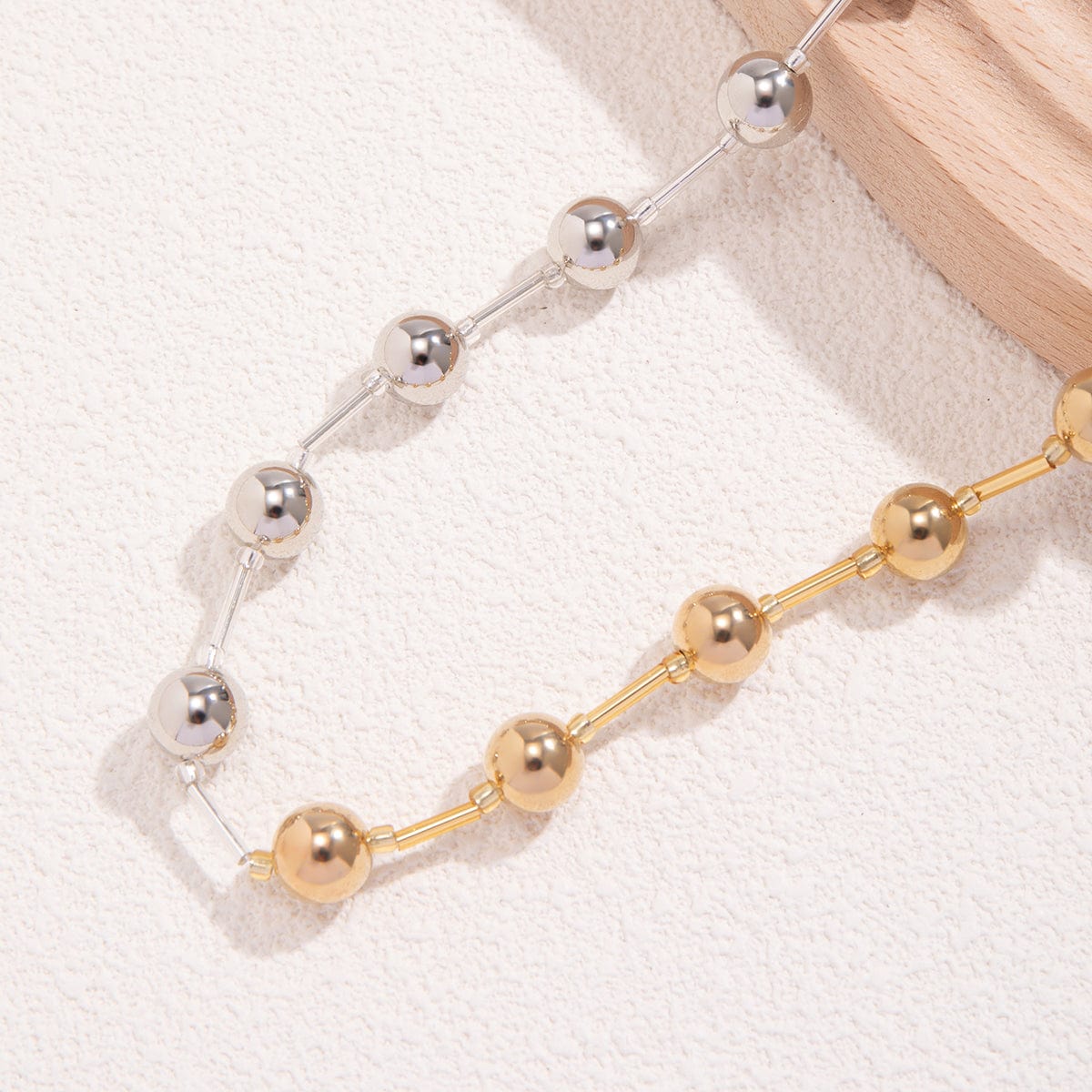 Chic Gold Silver Plated Ball Chain Necklace - ArtGalleryZen