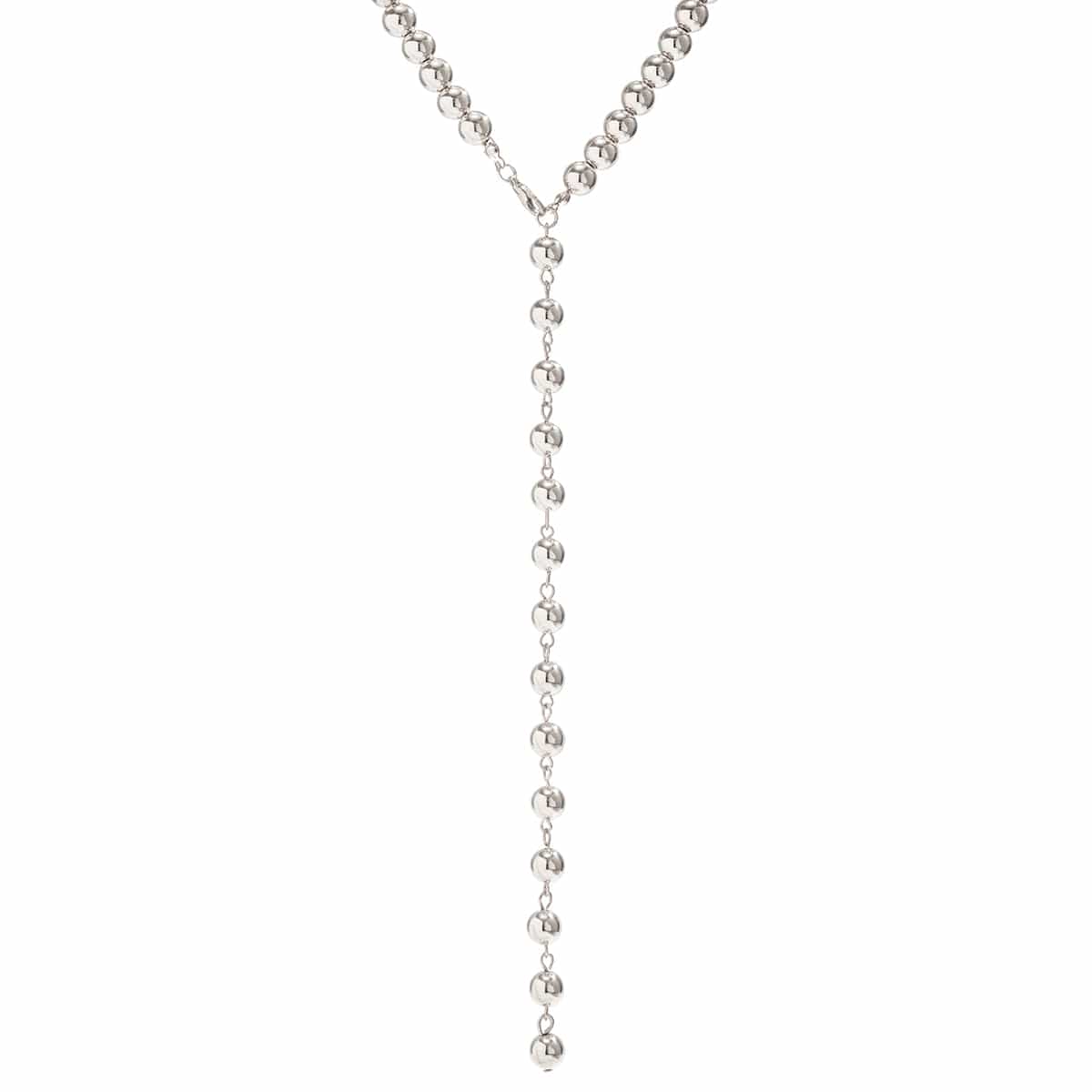 Chic Gold Silver Plated Ball Chain Y Necklace - ArtGalleryZen