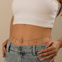 Thumbnail for Chic Gold Silver Plated Ball Tassel Navel Piercing Belly Chain