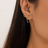 Thumbnail for Chic Gold Silver Plated Bowknot Earrings