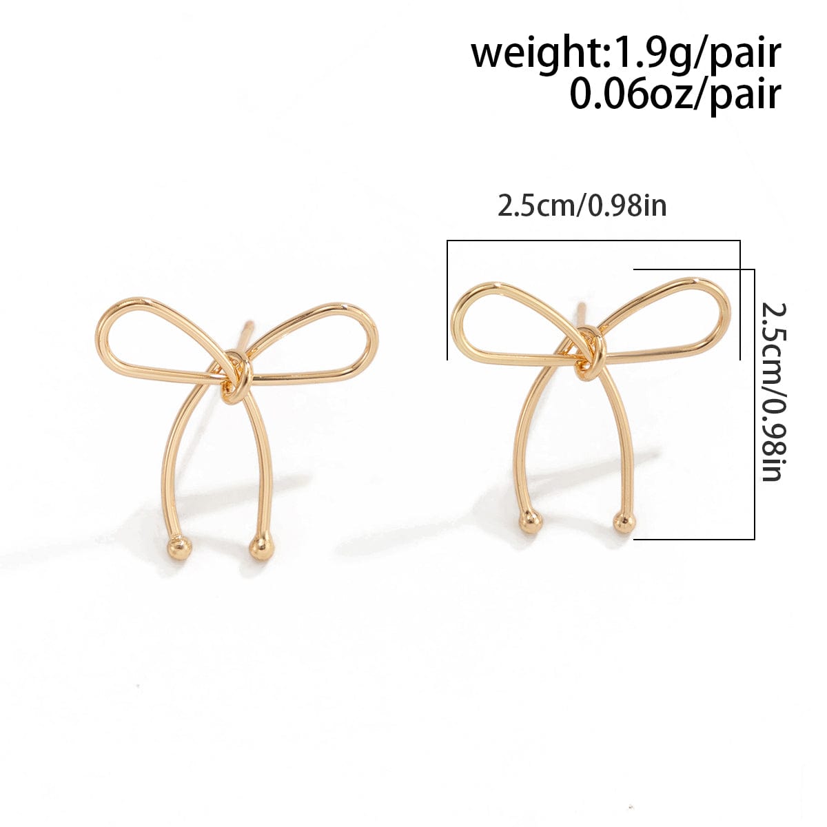 Chic Gold Silver Plated Bowknot Earrings