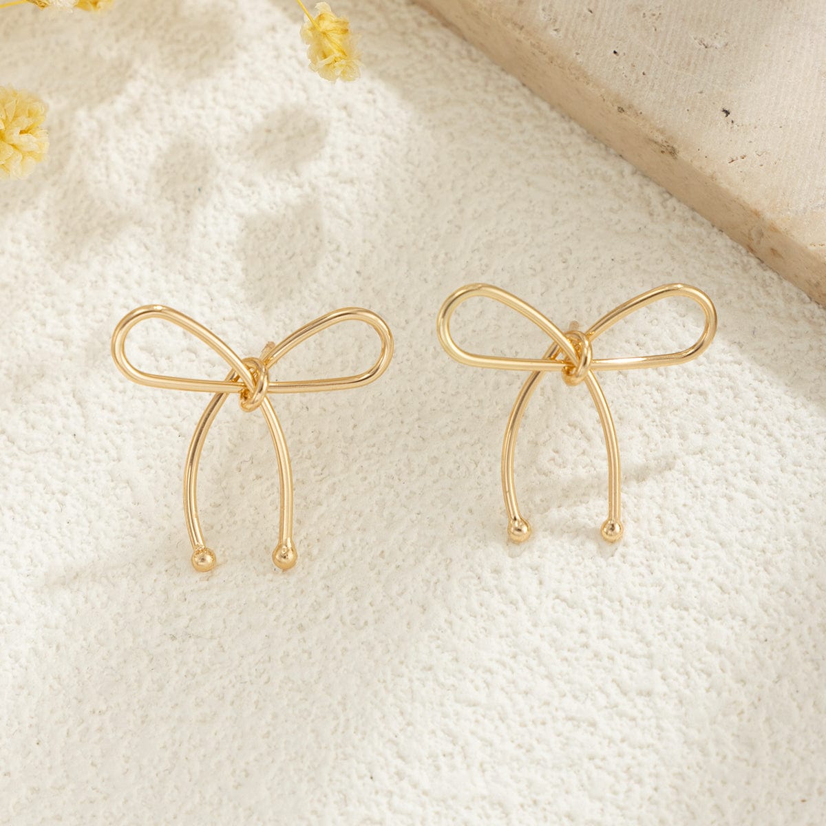 Chic Gold Silver Plated Bowknot Earrings