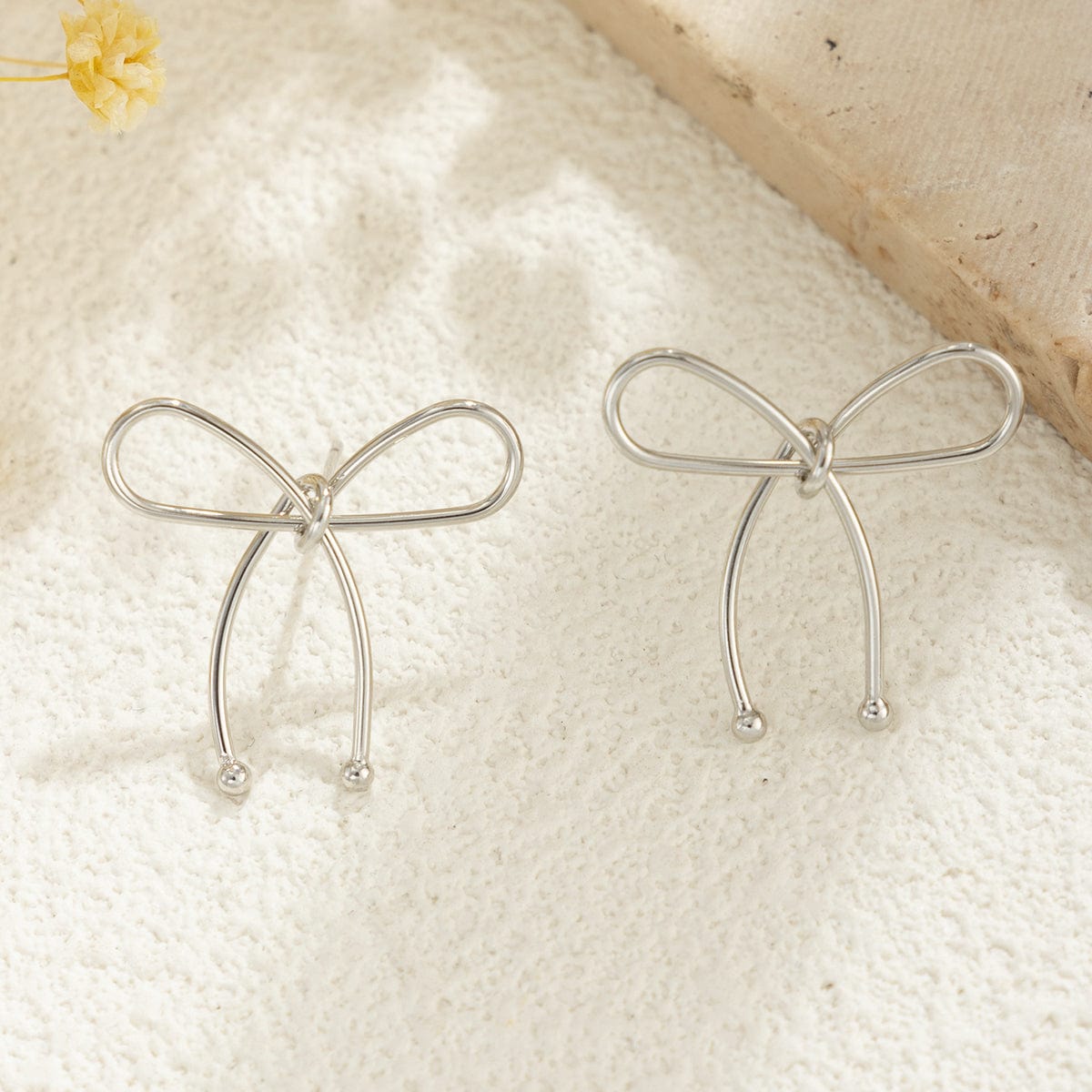 Chic Gold Silver Plated Bowknot Earrings