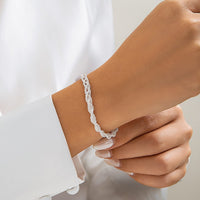 Thumbnail for Chic Gold Silver Plated Braided Chain Bracelet - ArtGalleryZen