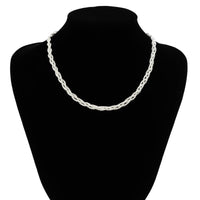 Thumbnail for Chic Gold Silver Plated Braided Chain Necklace - ArtGalleryZen