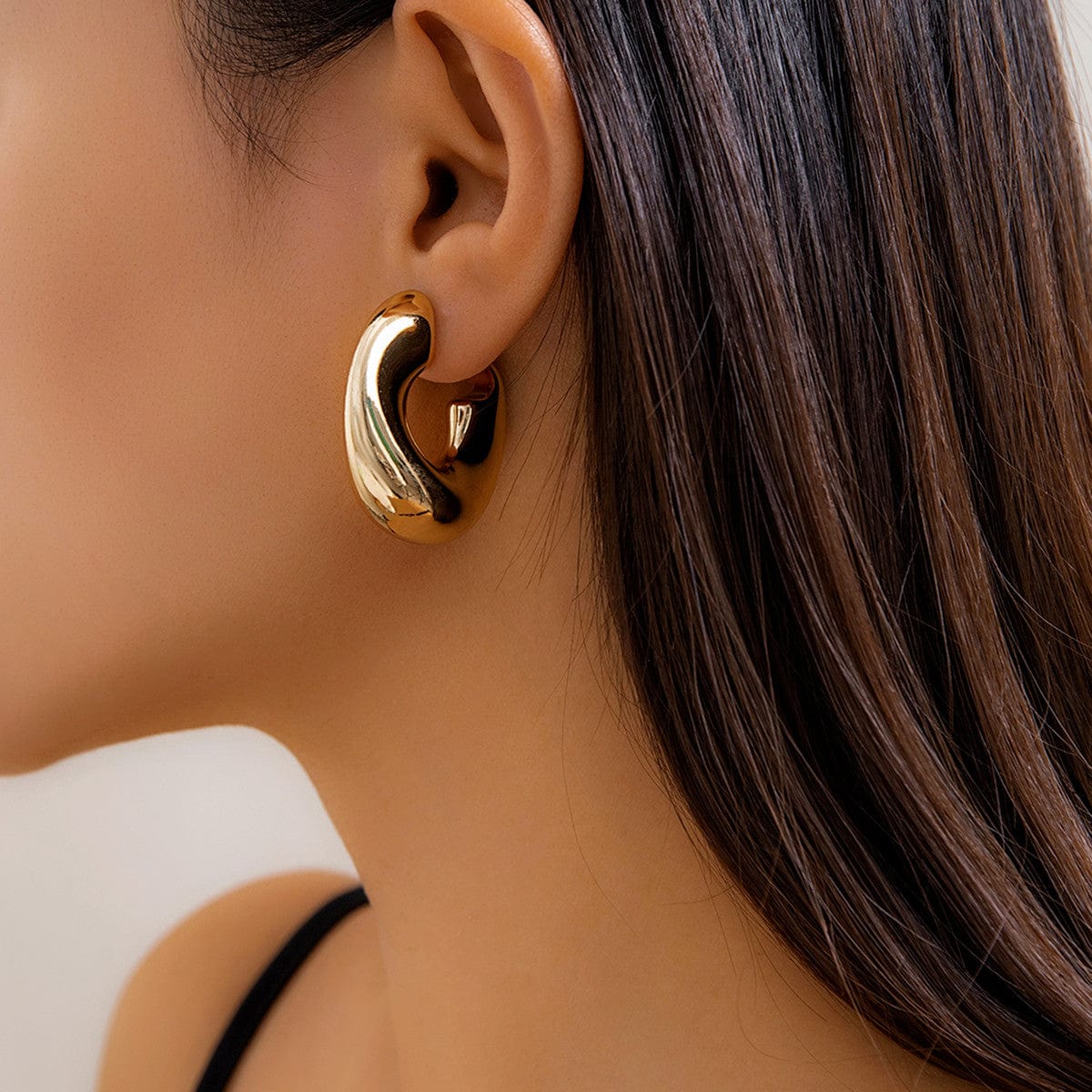 Chic Gold Silver Plated C Shaped Stud Earrings - ArtGalleryZen