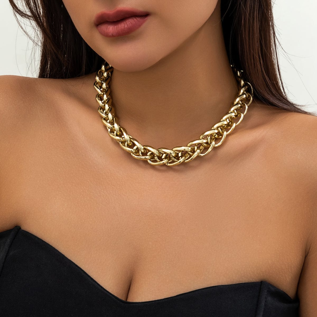 Chic Gold Silver Plated Chunky Braided Chain Necklace - ArtGalleryZen