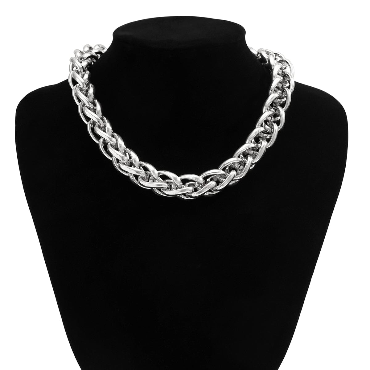 Chic Gold Silver Plated Chunky Braided Chain Necklace - ArtGalleryZen