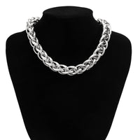 Thumbnail for Chic Gold Silver Plated Chunky Braided Chain Necklace - ArtGalleryZen