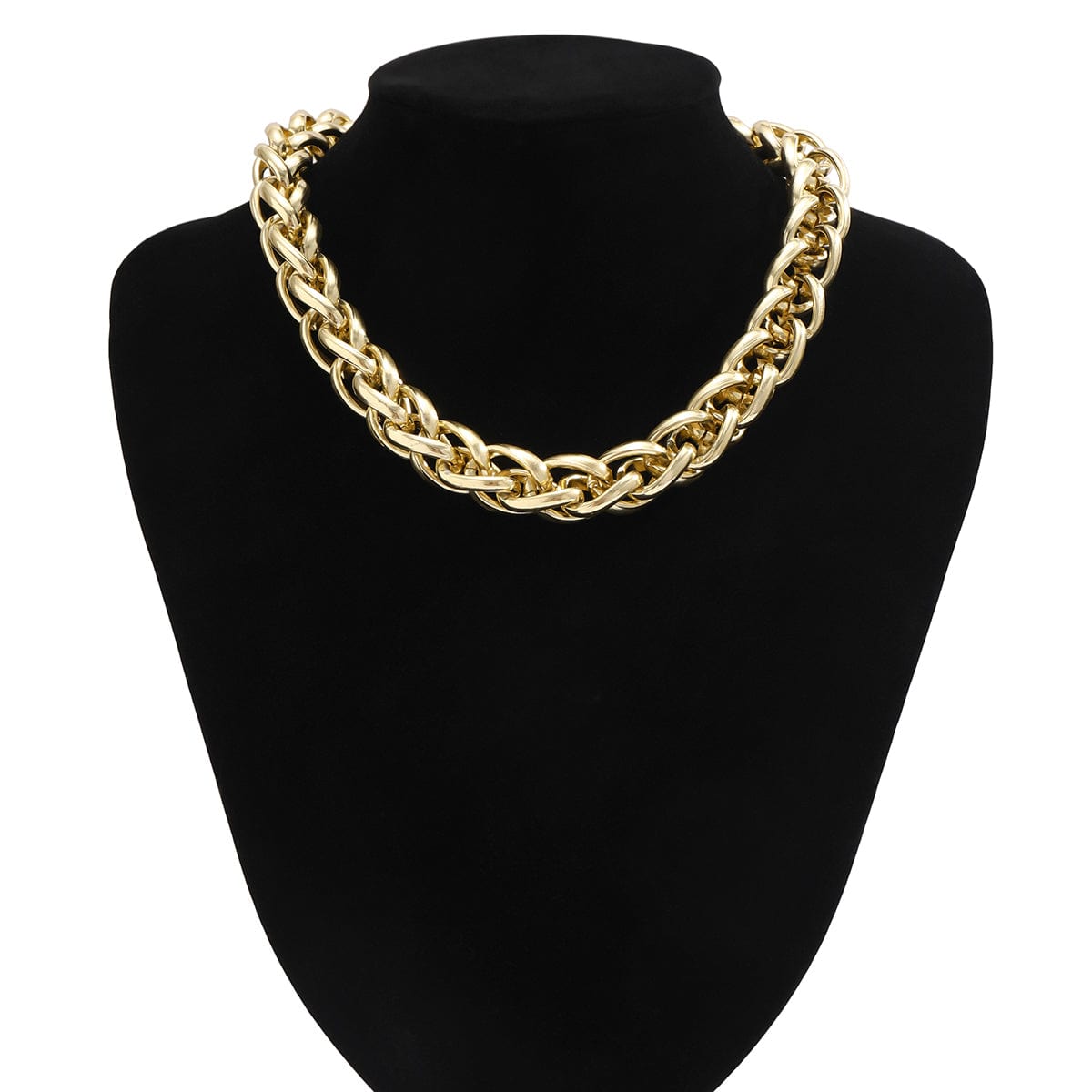 Chic Gold Silver Plated Chunky Braided Chain Necklace - ArtGalleryZen