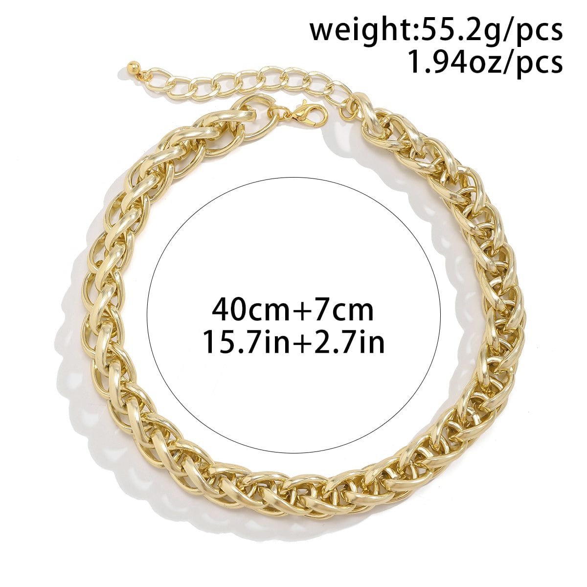 Chic Gold Silver Plated Chunky Braided Chain Necklace - ArtGalleryZen