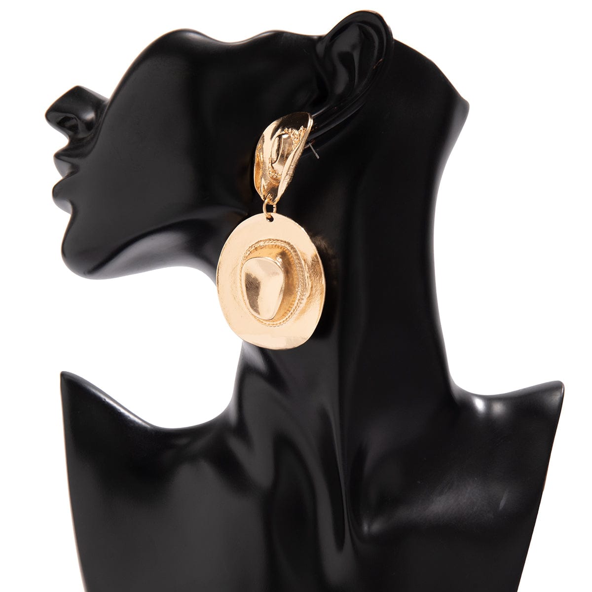 Chic Gold Silver Plated Cowboy Hat Dangle Earrings - ArtGalleryZen