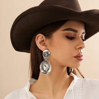 Thumbnail for Chic Gold Silver Plated Cowboy Hat Dangle Earrings - ArtGalleryZen