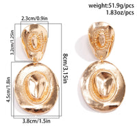 Thumbnail for Chic Gold Silver Plated Cowboy Hat Dangle Earrings - ArtGalleryZen