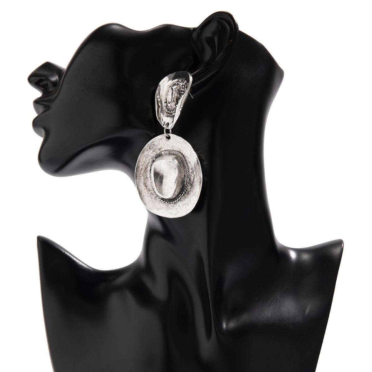 Chic Gold Silver Plated Cowboy Hat Dangle Earrings - ArtGalleryZen