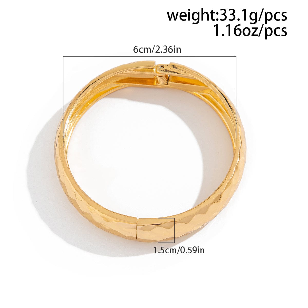 Chic Gold Silver Plated Cut Surface Bangle Bracelet - ArtGalleryZen