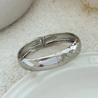 Thumbnail for Chic Gold Silver Plated Cut Surface Bangle Bracelet - ArtGalleryZen