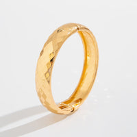 Thumbnail for Chic Gold Silver Plated Cut Surface Bangle Bracelet - ArtGalleryZen