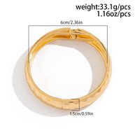 Thumbnail for Chic Gold Silver Plated Cut Surface Bangle Bracelet