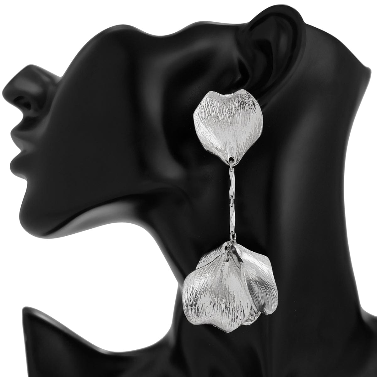 Chic Gold Silver Plated Flower Petal Dangle Earrings