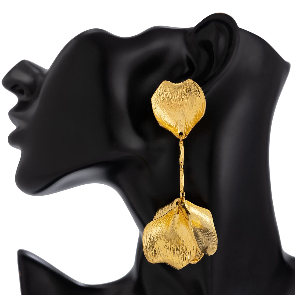 Chic Gold Silver Plated Flower Petal Dangle Earrings