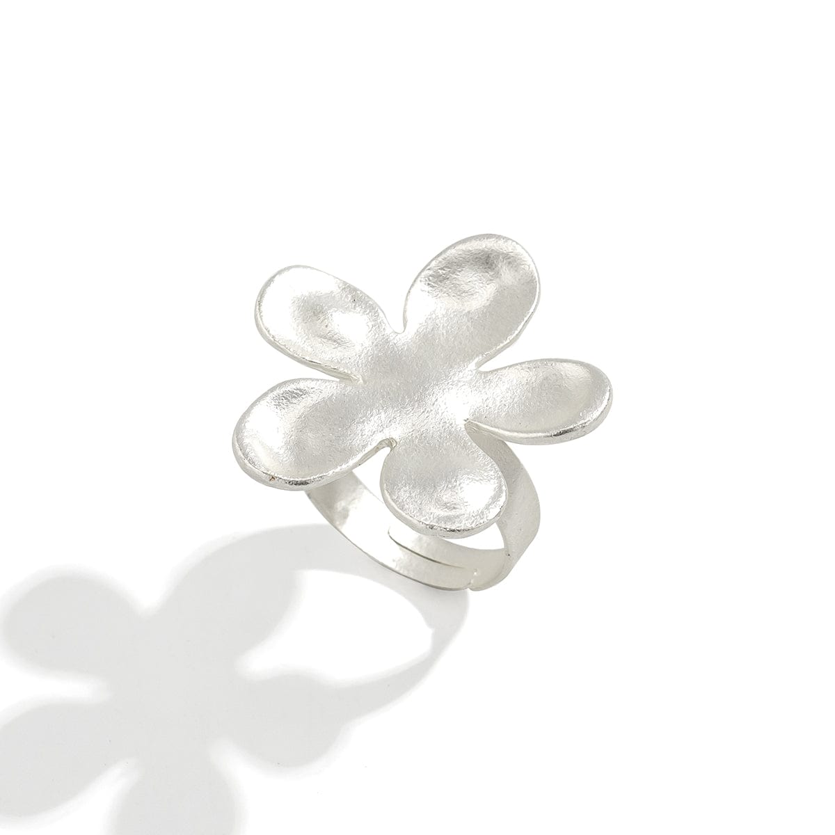 Chic Gold Silver Plated Flower Shaped Open Ring - ArtGalleryZen