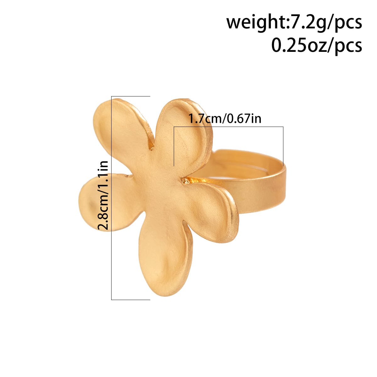Chic Gold Silver Plated Flower Shaped Open Ring - ArtGalleryZen