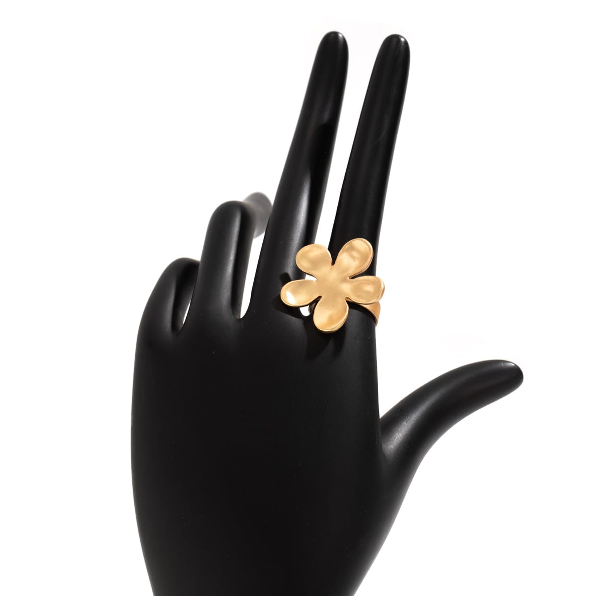 Chic Gold Silver Plated Flower Shaped Open Ring - ArtGalleryZen