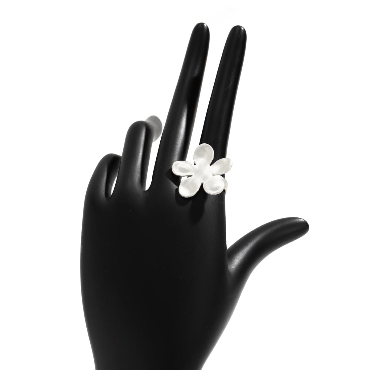 Chic Gold Silver Plated Flower Shaped Open Ring - ArtGalleryZen